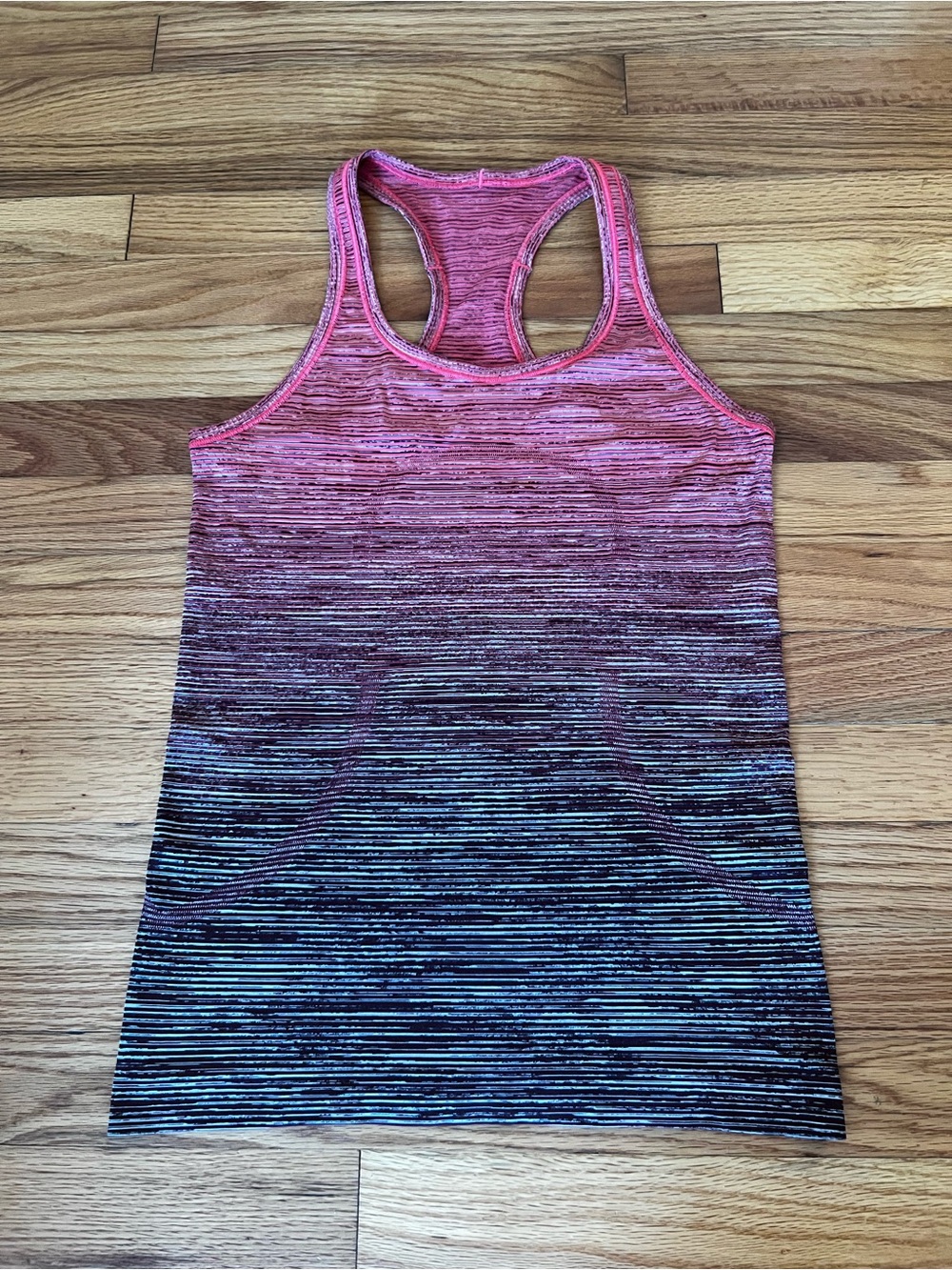 Women's Lululemon Ombre Coral to Black Racerback Athletic Top